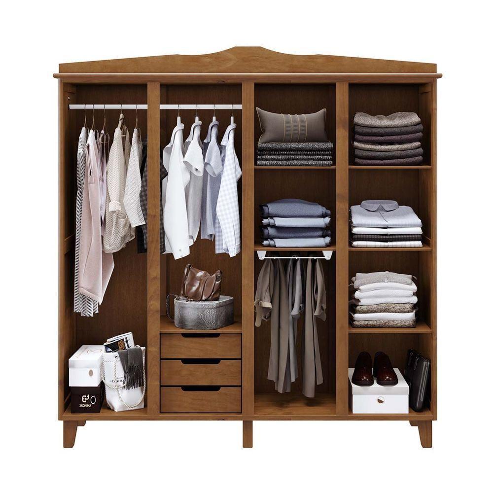 Guarda-roupa Solteiro 4 Portas Madeira Maciça Cavazotto - 2