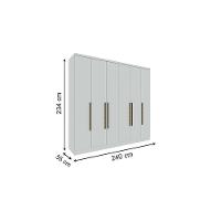 Guarda Roupa Casal Veneza c/ 6 Portas e 4 Gavetas Cinamomo/Off White - Tcil Móveis - 18