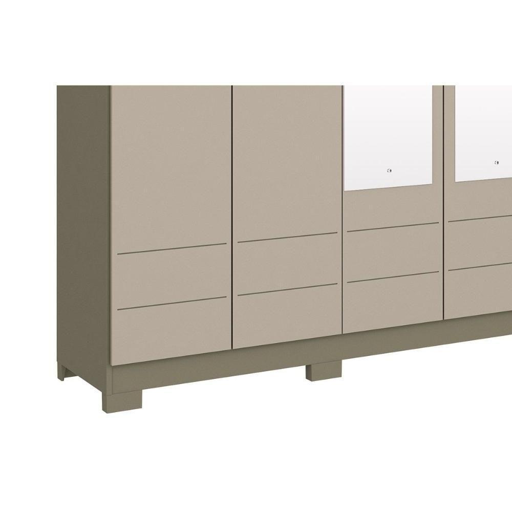 Guarda Roupa Casal 6 Portas e 3 Gavetas c/ Espelho Flora Duna/Cristal - Henn - 3