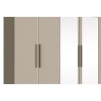 Guarda Roupa Casal 6 Portas e 3 Gavetas c/ Espelho Flora Duna/Cristal - Henn - 2