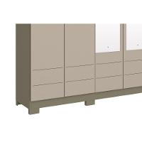 Guarda Roupa Casal 6 Portas e 3 Gavetas c/ Espelho Flora Duna/Cristal - Henn - 3