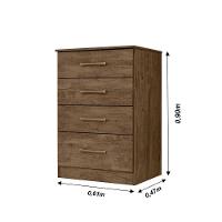 Kit Guarda Roupa Solteiro Chile E Cômoda Ms - Castanho Wood Castanho Wood