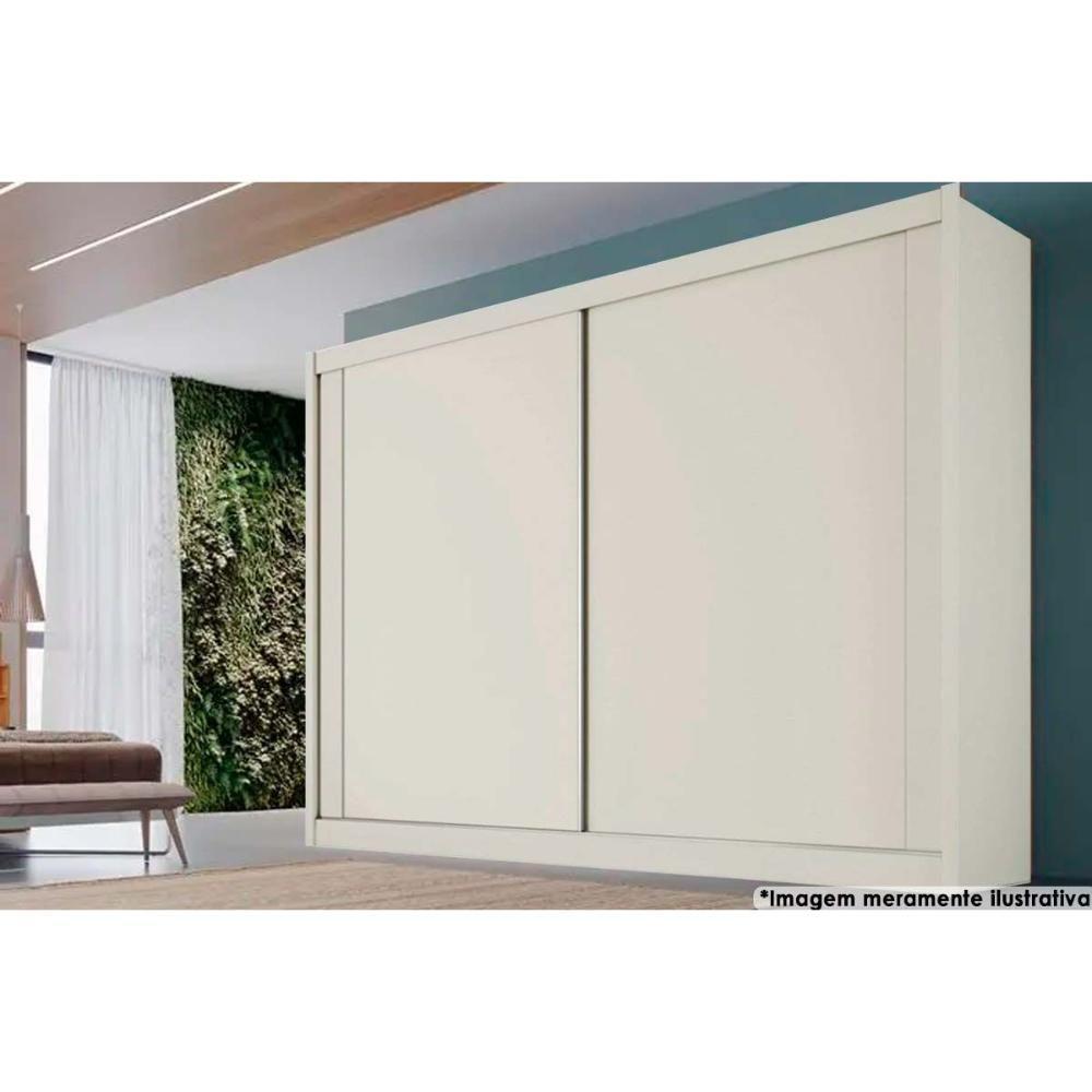 Guarda Roupa 2 Portas de Correr e 4 Gavetas Creta Off White - Europa - 1