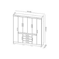 Guarda Roupa Casal 8 Portas e 4 Gavetas New Realce Amêndola/Off White - Demóbile - 2