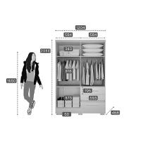 Guarda Roupa Solteiro Encant 4 Portas 3 Gavetas c/Espelho e Pés Freijo Cumaru c/ Fendi - Novo Horizonte