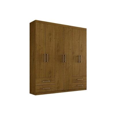 Guarda Roupa Solteiro Canadá 6 Portas de Bater 4 Gavetas Branco MDP Conquista Móveis