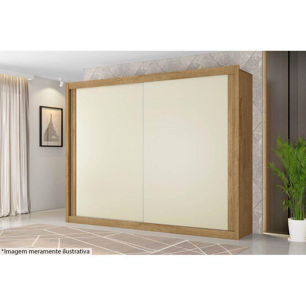 Guarda Roupa Casal 2 Portas de Correr e 4 Gavetas Creta Off White/Amêndoa - Europa - 2