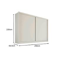 Guarda Roupa Casal 2 Portas de Correr e 4 Gavetas Creta Off White/Amêndoa - Europa - 4