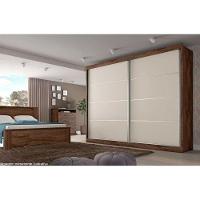 Guarda Roupa Casal 2 Portas de Correr e 4 Gavetas Verona Plus Peroba/Off White/Peroba - Europa - 3