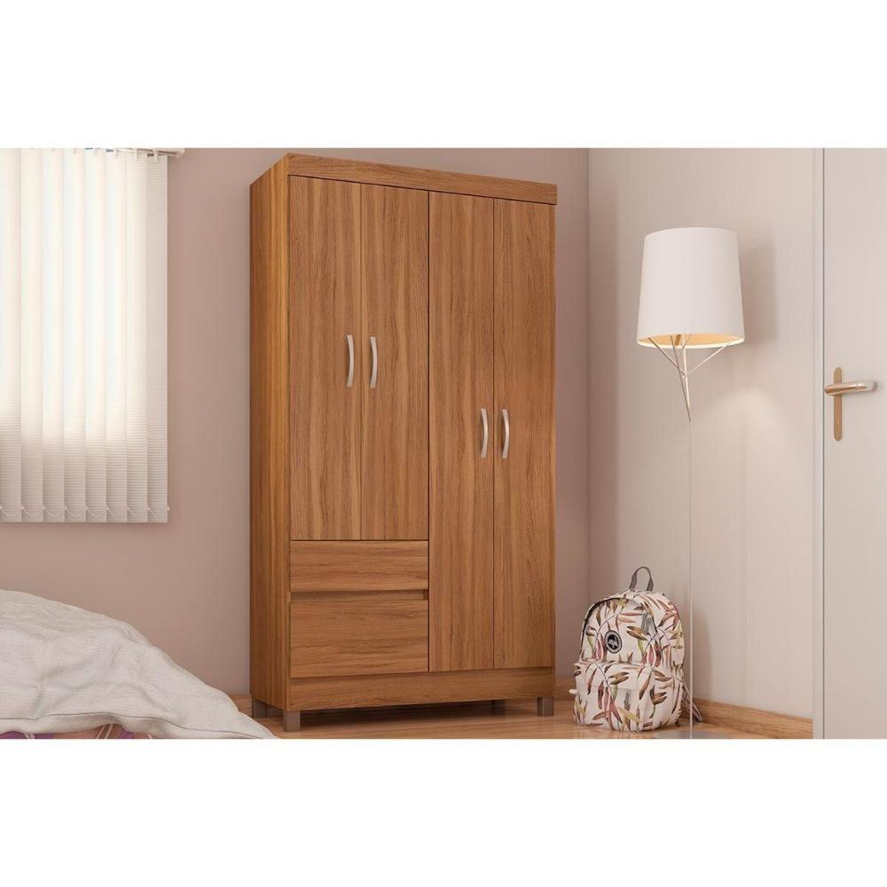 Guarda Roupa 4 Portas E 2 Gavetas Lotus Flex Amêndola - Demóbile - 1
