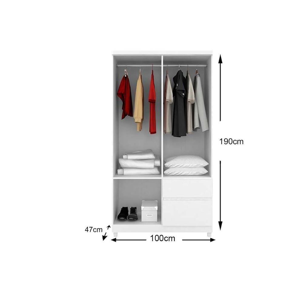 Guarda Roupa 4 Portas E 2 Gavetas Lotus Flex Amêndola - Demóbile - 2