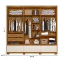 Guarda Roupa Casal 6 Portas Com Espelho 3 Gavetas Freijó / Off White Amazonas - Moval - 8