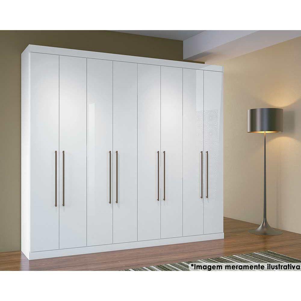 Guarda Roupa Casal 8 Portas e 4 Gavetas Master Vip 8.4 Branco - Santos Andirá - 1