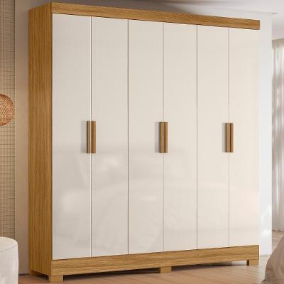 Guarda Roupa Casal 6 Portas 2 Gavetas Freijó / Off White Valença - Moval