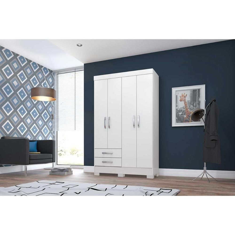 Guarda Roupa 4 Portas e 2 Gavetas Briz BE12 Jequitibá Brilho - Henn - 2