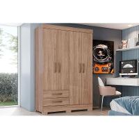 Guarda Roupa 4 Portas e 2 Gavetas Briz BE12 Jequitibá Brilho - Henn - 1