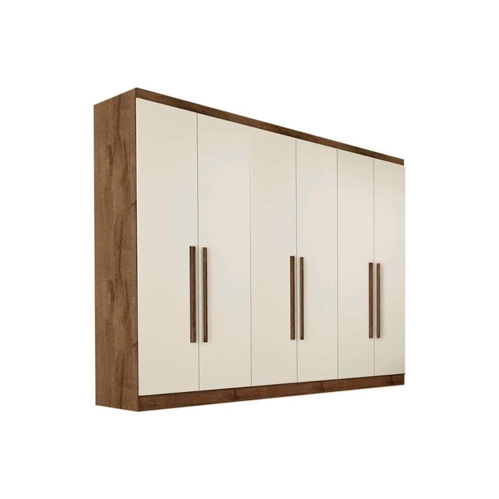 Guarda Roupa Casal 6 Portas E 6 Gavetas Oslo Braúna/Off White - Europa - 1