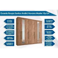Guarda Roupa 8 Portas  e 4 Gavetas c/ Espelho Master Vip 8.4 Atacama - Santos Andirá - 4