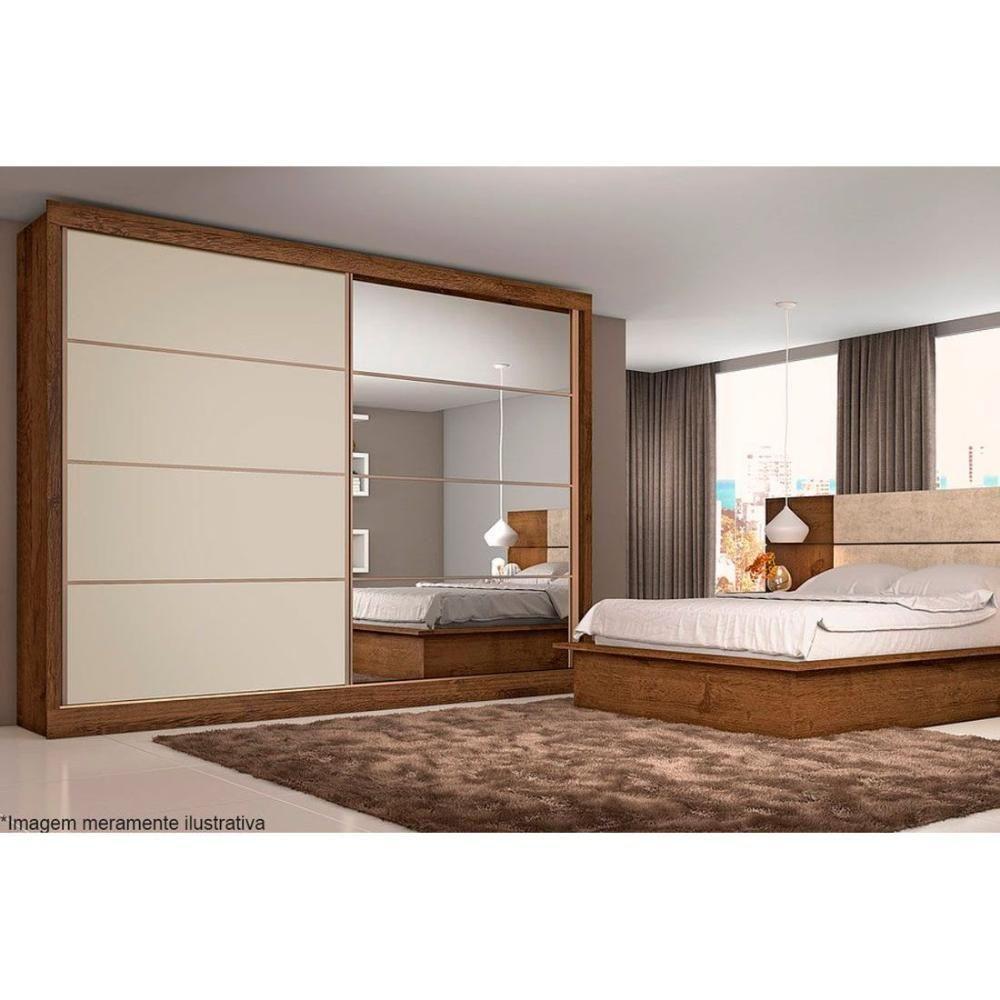 Guarda Roupa Casal 2 Portas de Correr e 6 Gavetas c/ 1 Espelho Sevilha Branco - Europa - 2