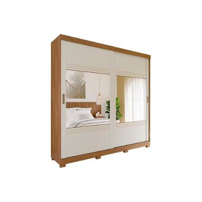 Guarda Roupa Casal Blumenau 2 Portas de Correr 4 Gavetas Avelã-Off White MDF Panan