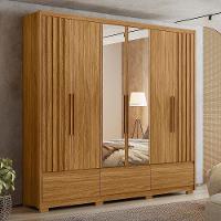 Guarda Roupa Casal 6 Portas Com Espelho 3 Gavetas Amazonas - Freijó Freijó - 1