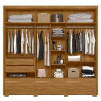 Guarda Roupa Casal 6 Portas Com Espelho 3 Gavetas Amazonas - Freijó Freijó - 3