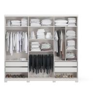Guarda-roupas Casal Com Espelho 3 Portas 4 Gavetas Multimóveis Cr35153 Branco Branco - 4