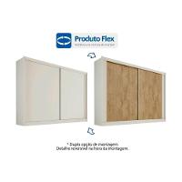 Guarda Roupa Casal 2 Portas de Correr e 4 Gavetas Creta Off White/Amêndoa - Europa