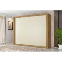 Guarda Roupa Casal 2 Portas de Correr e 4 Gavetas Creta Off White/Amêndoa - Europa - 7