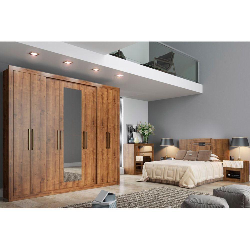 Guarda Roupa Casal 8 Portas e 4 Gavetas c/ Espelho Héster Branco - Carraro - 2