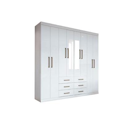Guarda Roupa Casal Liverpool 8 Portas de Abrir 6 Gavetas Branco MDF-MDP Santos Andirá
