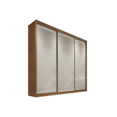 Guarda Roupa Casal Toulon 3 Portas de Correr 6 Gavetas Freijó-Fendi Off MDF