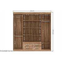 Guarda Roupa Casal 8 Portas E 4 Gavetas Nápoles Jatoba/Grafitte - Santos Andirá - 3