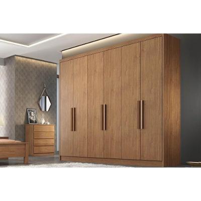 Guarda Roupa Casal Rizon Plus 6 Portas Bater 4 Gavetas Freijo Cumaru Móveis Novo