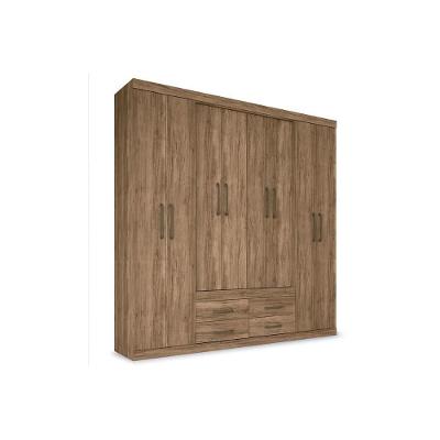 Guarda Roupa Casal Nápoles Atacama 8 Portas de Bater 4 Gavetas Atacama Blush Santos