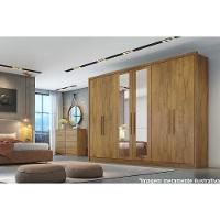 Guarda Roupa 6 Portas  c/ Espelho e 8 Gavetas Robust Plus Freijó/FendiOff - Novo Horizonte