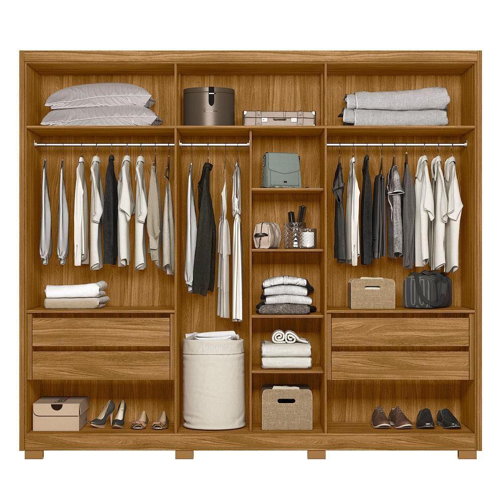 Guarda Roupa Casal 6 Portas Com Espelho 4 Gavetas Araguaia - Freijó Freijó - 5