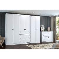 Guarda Roupa Casal 6 Portas e 4 Gavetas Americano Branco - Henn - 3