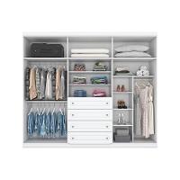 Guarda Roupa Casal 6 Portas e 4 Gavetas Americano Branco - Henn - 5