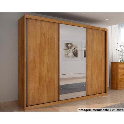 Guarda Roupa Casal Paradizzo Gold Freijo Cumaru 3 Portas Correr 6 Gavetas Blush