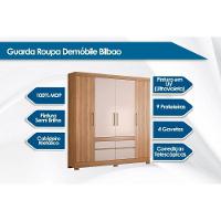 Guarda Roupa 4 Portas  e 4 Gavetas Bilbao Amêndola/Off White - Demóbile