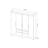 Guarda Roupa 4 Portas  e 4 Gavetas Bilbao Amêndola/Off White - Demóbile - 5