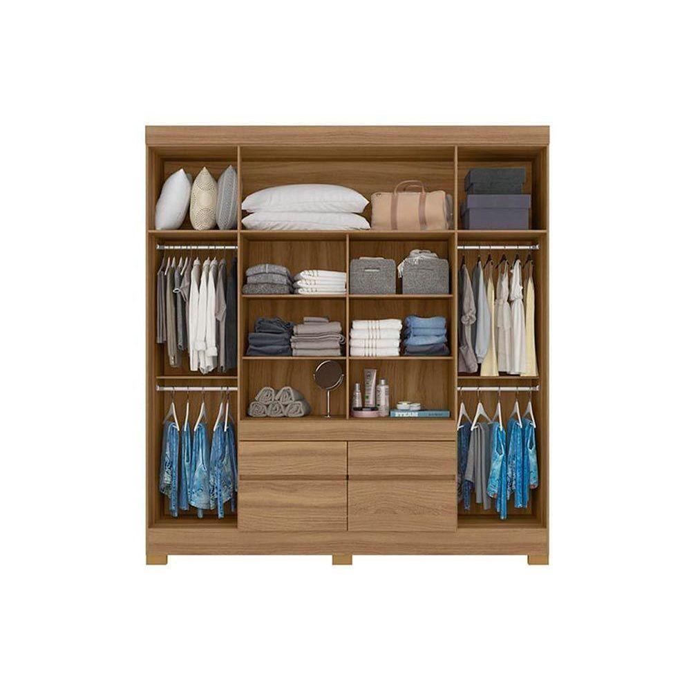 Guarda Roupa Casal 4 Portas e 4 Gavetas Bilbao Amêndola/Off White - Demóbile - 4