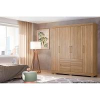 Guarda Roupa Casal 4 Portas e 4 Gavetas Bilbao Amêndola/Off White - Demóbile - 2