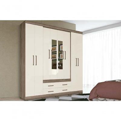 Guarda Roupa Casal Nápoles 8 Portas de Abrir 4 Gavetas Branco Santos Andirá