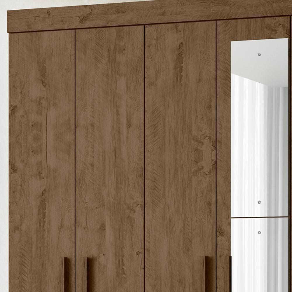 Guarda Roupa Casal 8 Portas Com Espelho 9723 Castanho Wood Moval Castanho Wood - 2