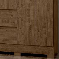 Guarda Roupa Casal 8 Portas Com Espelho 9723 Castanho Wood Moval Castanho Wood