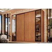 Guarda Roupa 4 Portas e 4 Gavetas c/ 2 Vidros Reflecta Laredo Amendola/Nude Prime TX - Demóbile - 1