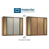 Guarda Roupa 4 Portas e 4 Gavetas c/ 2 Vidros Reflecta Laredo Amendola/Nude Prime TX - Demóbile - 2