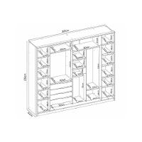 Guarda Roupa 4 Portas e 4 Gavetas c/ 2 Vidros Reflecta Laredo Amendola/Nude Prime TX - Demóbile - 5